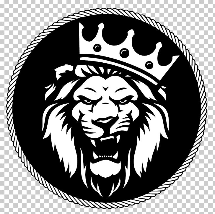 lions black and white logo