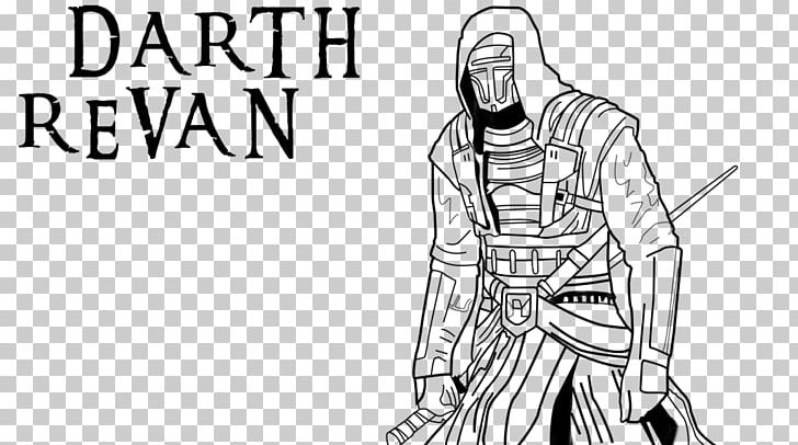 Line Art Sith Revan Drawing Sketch PNG, Clipart, Angle, Arm, Artwork, Black, Black And White Free PNG Download