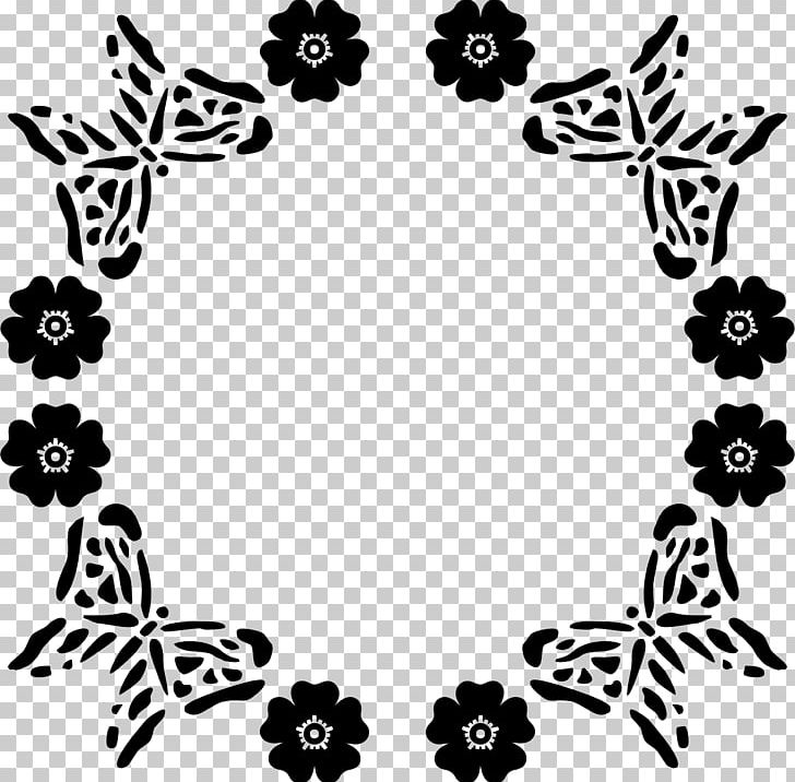 Flower Frames PNG, Clipart, Black, Black And White, Border Frames, Butterfly, Color Free PNG Download