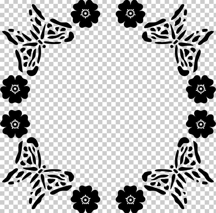 Flower Frames Png Clipart Black Black And White Border Frames