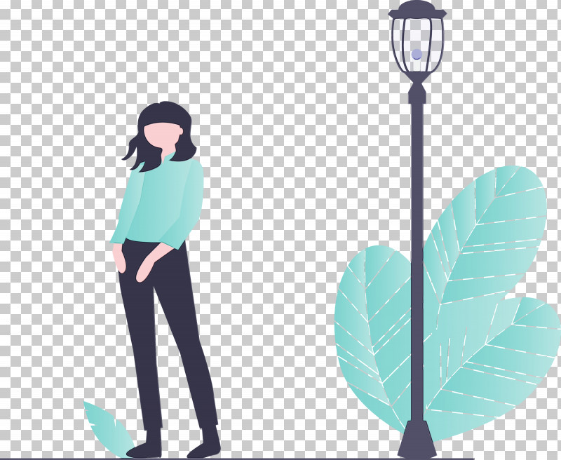 Leaf Turquoise Standing Plant PNG, Clipart, Leaf, Modern Girl, Paint, Plant, Standing Free PNG Download