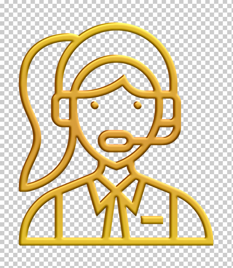 Clerk Icon Contact Icon Careers Women Icon PNG, Clipart, Careers Women Icon, Clerk Icon, Contact Icon, Line Art, Yellow Free PNG Download