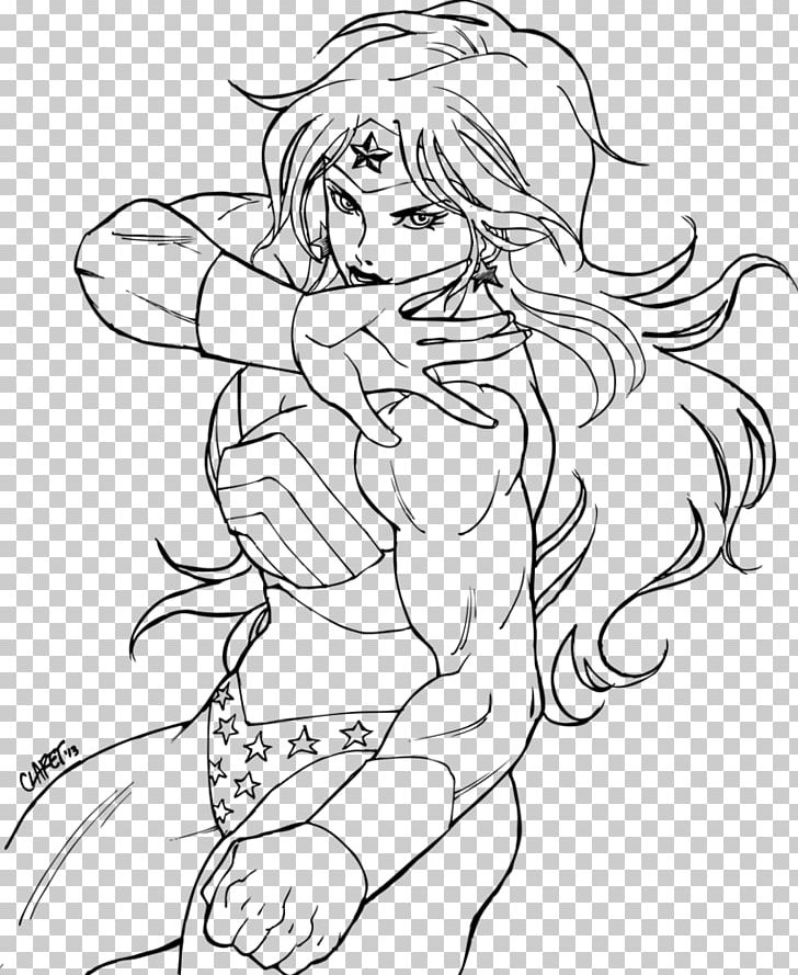Line Art Wonder Woman Catwoman Drawing Female PNG, Clipart, Anime, Arm, Art, Artwork, Black Free PNG Download