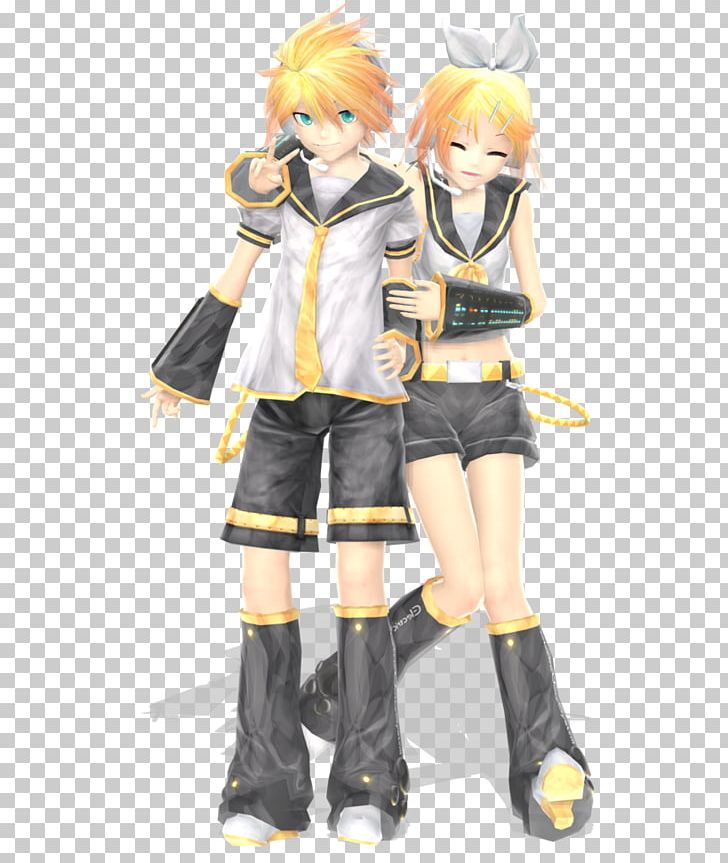 Costume Kagamine Rin/Len Vocaloid MikuMikuDance Portable Network Graphics PNG, Clipart, Action Figure, Action Toy Figures, Clothing, Costume, Figurine Free PNG Download