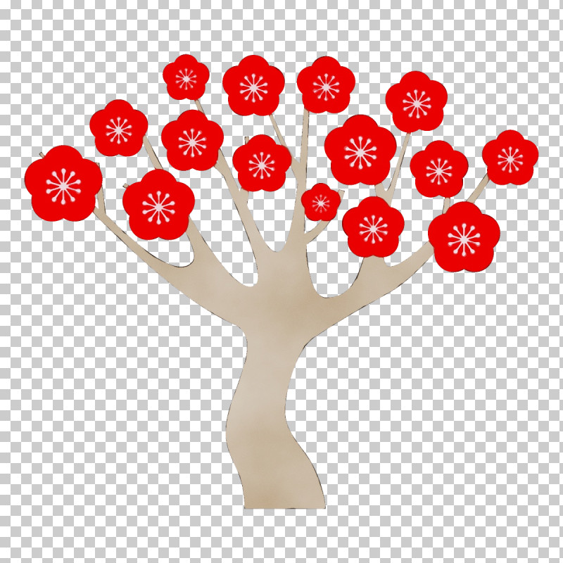 Red Tree Plant Flower Heart PNG, Clipart, Cut Flowers, Flower, Heart, Paint, Plant Free PNG Download