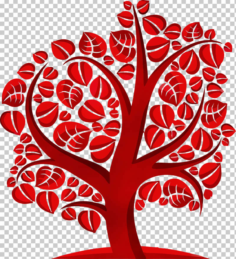 Red Leaf Plant Tree Heart PNG, Clipart, Abstract Tree, Cartoon Tree, Heart, Leaf, Paint Free PNG Download