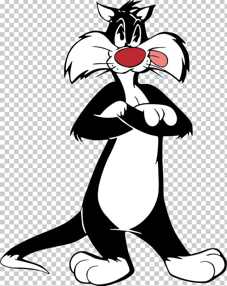 Sylvester Tweety Cat Looney Tunes Yosemite Sam PNG, Clipart, Animals, Animation, Art, Artwork, Black And White Free PNG Download
