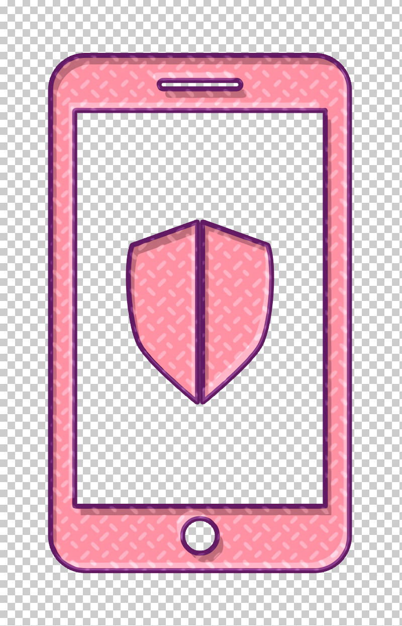 Phone Icons Icon Smartphone With Shield Icon Cell Phone Icon PNG, Clipart, Cell Phone Icon, Line, Peach, Phone Icons Icon, Pink Free PNG Download