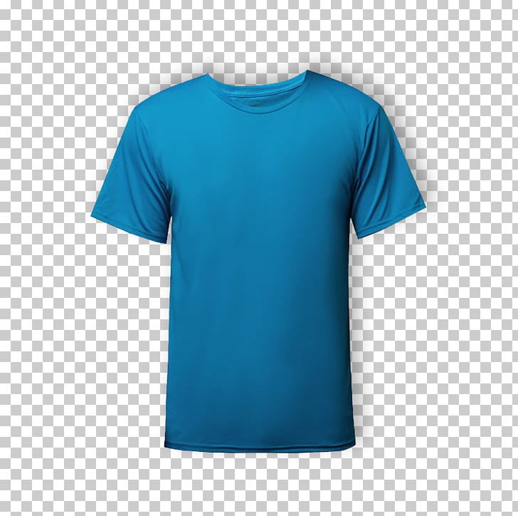 Printed T-shirt Sleeve Crew Neck PNG, Clipart, Active Shirt, Aqua, Azure, Blue, Clothing Free PNG Download