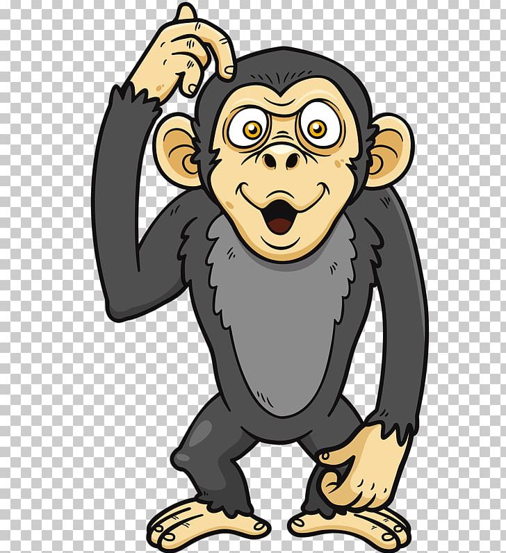 Cartoon Ape Monkey Illustration PNG, Clipart, Be Surprised, Brain, Cat Ear, Children, Chimpanzee Free PNG Download