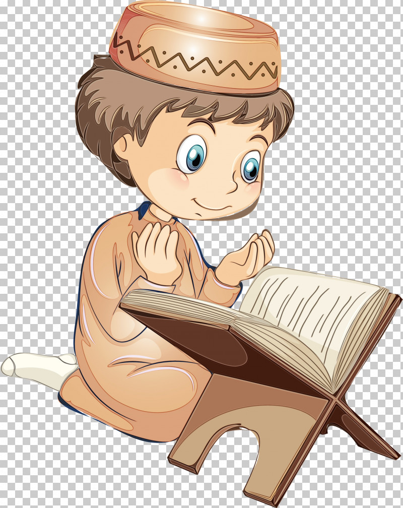 Cartoon Sitting Reading PNG, Clipart, Cartoon, Muslim People, Paint, Reading, Sitting Free PNG Download