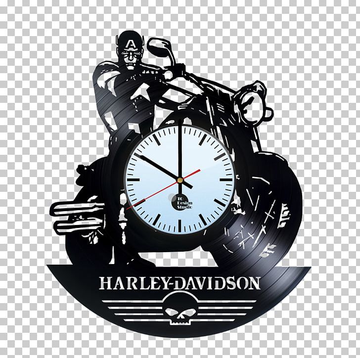 Clock Harley-Davidson Phonograph Record Motorcycle Wall PNG, Clipart, Antique, Brand, Bulova, Captain America, Clock Free PNG Download