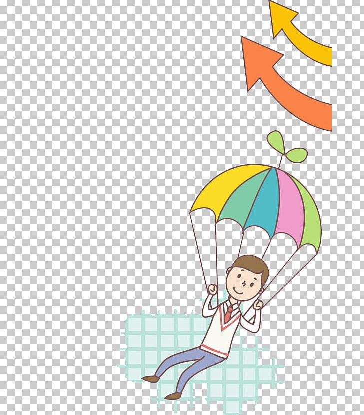Cartoon Parachute Illustration PNG, Clipart, Area, Arrow, Art, Baby Boy, Boy Free PNG Download