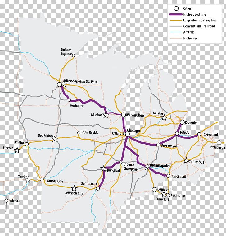 Midwest High Speed Rail Association Midwestern United States Rail Transport Cincinnati Train PNG, Clipart, Americas, Angle, Area, Business, Chicago Free PNG Download