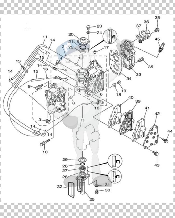 Yamaha Motor Company Two-stroke Engine Outboard Motor Exhaust System PNG, Clipart, Angle, Area, Artwork, Auto Part, Black And White Free PNG Download