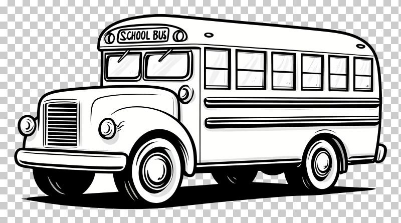 School Bus Outline - Classic School Bus Illustration PNG