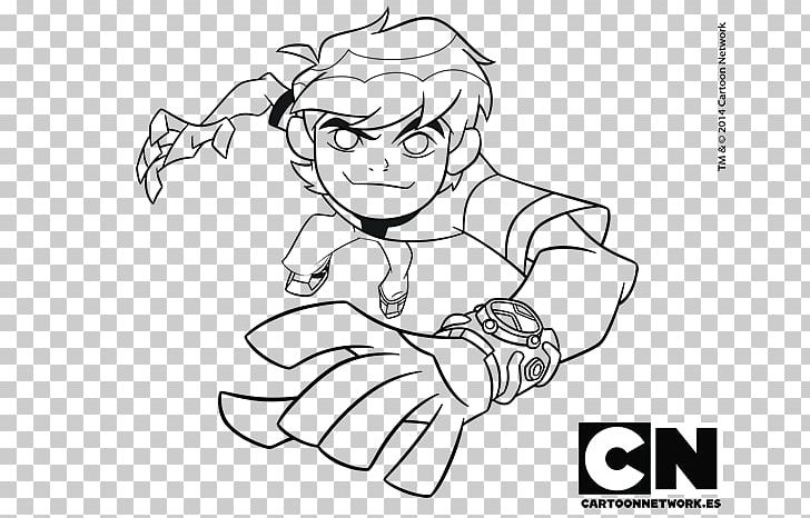 Drawing Ben 10 Coloring Book Painting PNG, Clipart, Angle, Arm, Black, Cartoon, Face Free PNG Download