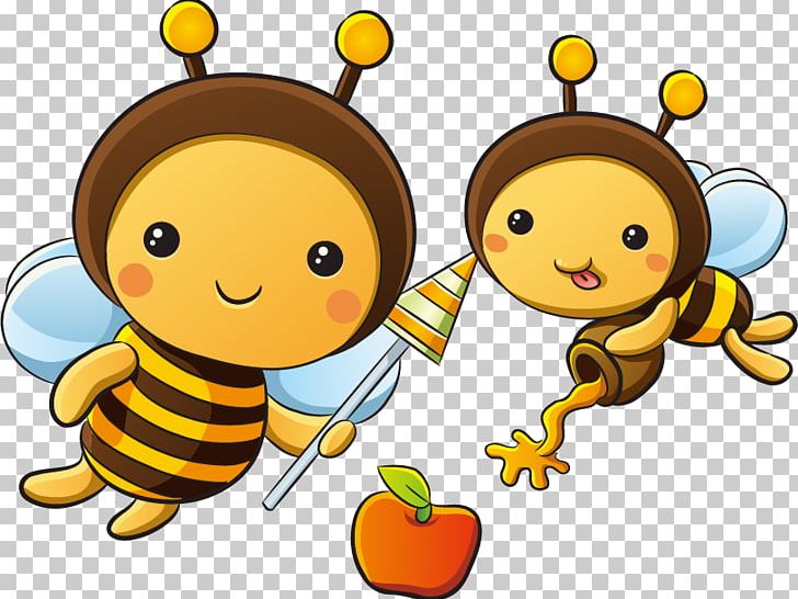 Apidae Cartoon Animation PNG, Clipart, Bees Vector, Cartoon, Computer Wallpaper, Fictional Character, Food Free PNG Download