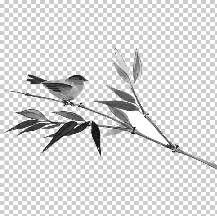 Japanese Ink Painting Ink Wash Painting Japanese Painting PNG, Clipart, Antiquity, Bamboo Frame, Bamboo Leaves, Bird, Black Free PNG Download