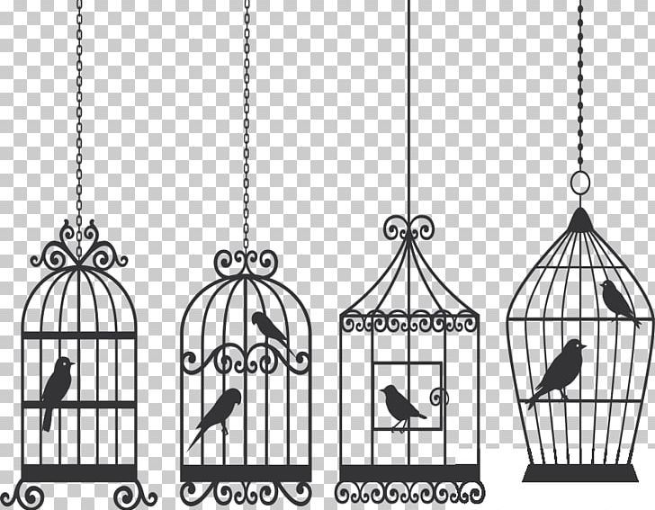 Birdcage Lovebird PNG, Clipart, Animals, Bird, Birdcage, Black And White, Cage Free PNG Download