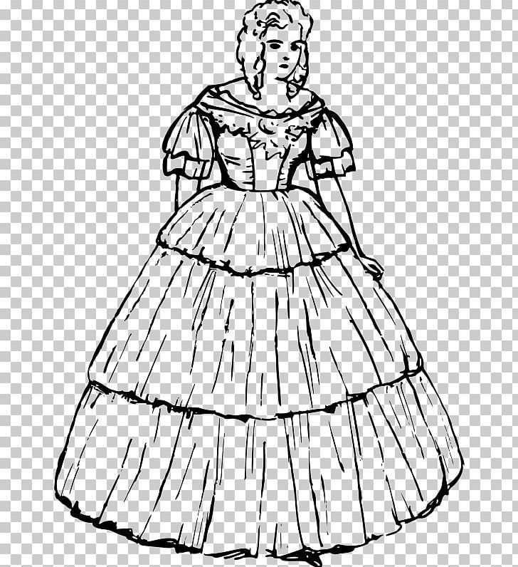 Gown The Dress Ruffle PNG, Clipart, Artwork, Black And White, Clothing, Costume, Costume Design Free PNG Download