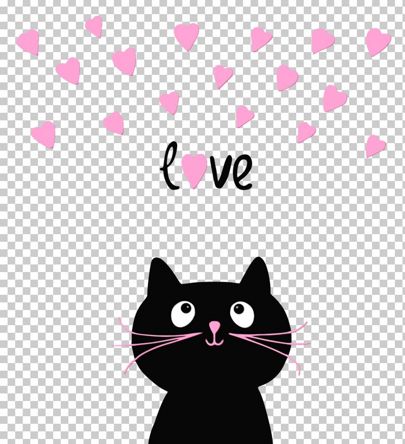 Cat Kitten Pink Cat Black Cat Whiskers PNG, Clipart, Black Cat, Cartoon, Cat, Fur, Kitten Free PNG Download