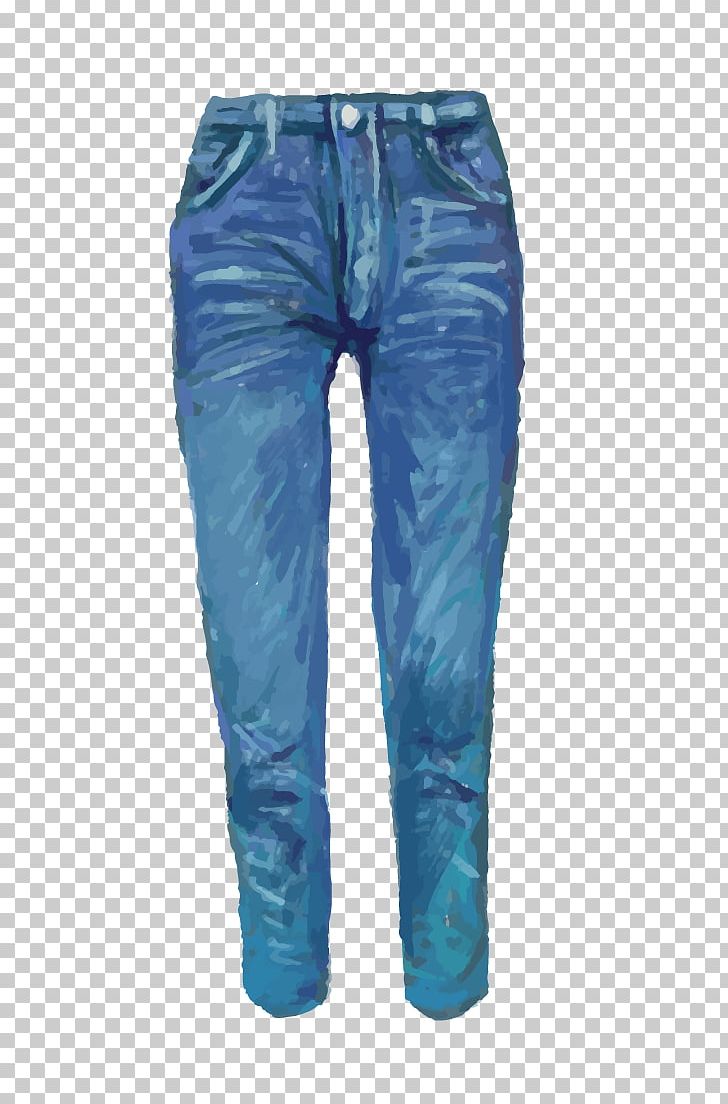 Jeans Denim Drawing Watercolor Painting PNG, Clipart, Adobe Illustrator, Architectural Drawing, Blue, Clothing, Collocation Free PNG Download