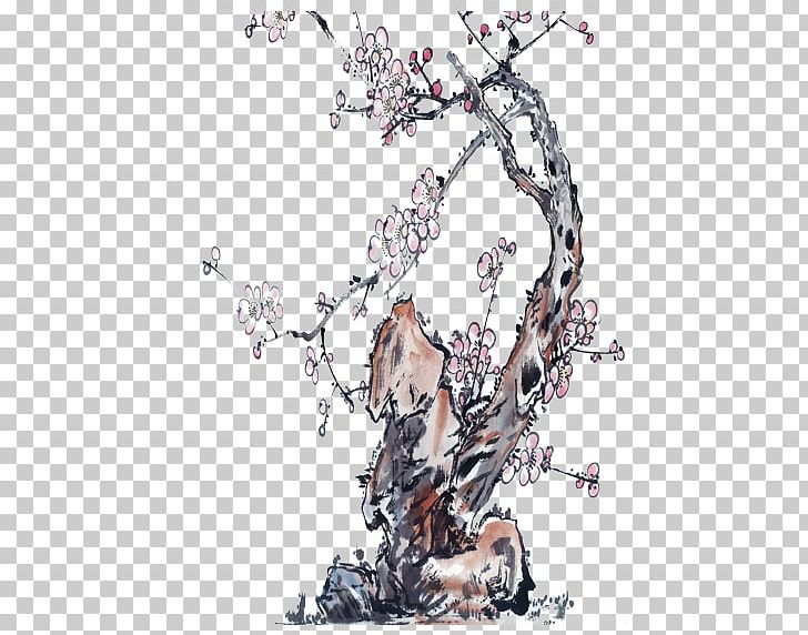 Landscape Plum Stones PNG, Clipart, Art, Chinese Painting, Decorative Patterns, Design, Download Free PNG Download