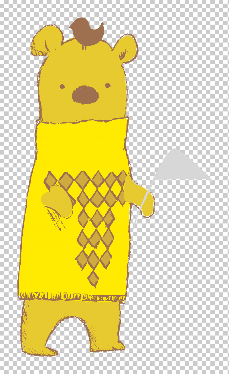 Cartoon Character Yellow Pattern Science PNG, Clipart, Bear, Biology, Cartoon, Cartoon Bear, Character Free PNG Download