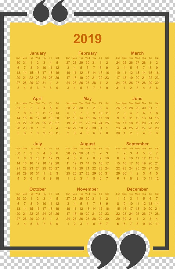 Simple 2019 Calendar With Holidays Printable Free. PNG, Clipart, Calendar Free PNG Download