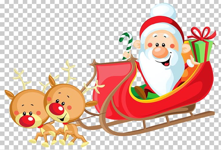 Santa Claus Reindeer Sled PNG, Clipart, Art, Christmas, Christmas Decoration, Christmas Ornament, Deer Free PNG Download