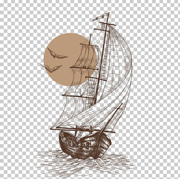 Gulls Sailboat Sailing Ship PNG, Clipart, Abstract Lines, Boat, Caravel, Curved Lines, Dotted Line Free PNG Download