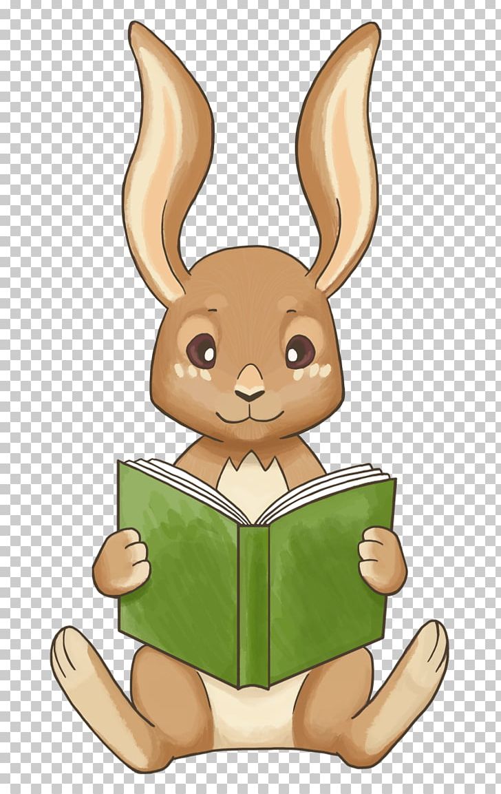 bunny reading a book clipart