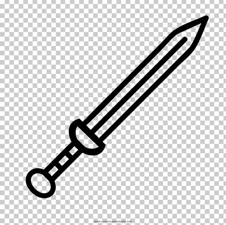 Drawing Coloring Book Gladius Sword Spear PNG, Clipart, Black And White, Cold Weapon, Coloring Book, Drawing, Gladius Free PNG Download