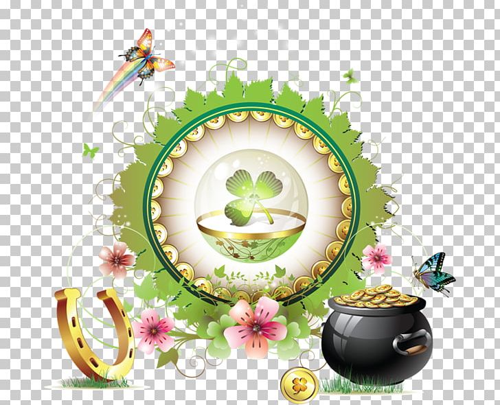 Saint Patrick's Day Four-leaf Clover PNG, Clipart, Circle, Clover, Computer Wallpaper, Craft, Flora Free PNG Download
