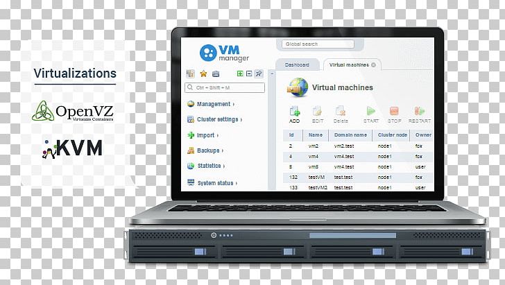 VMmanager Virtualization Kernel-based Virtual Machine OpenVZ Netbook PNG, Clipart, Cloud Computing, Computer, Display Device, Electronic Device, Electronics Free PNG Download