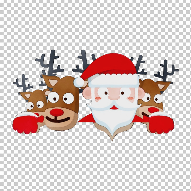 Santa Claus PNG, Clipart, Cartoon, Deer, Paint, Santa Claus, Watercolor Free PNG Download