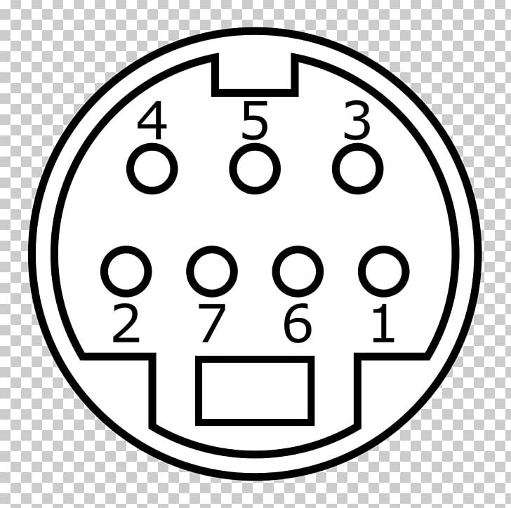 Computer Mouse Mini-DIN Connector Pinout PS/2 Port PNG, Clipart, Angle, Area, Black And White, Circle, Circuit Diagram Free PNG Download