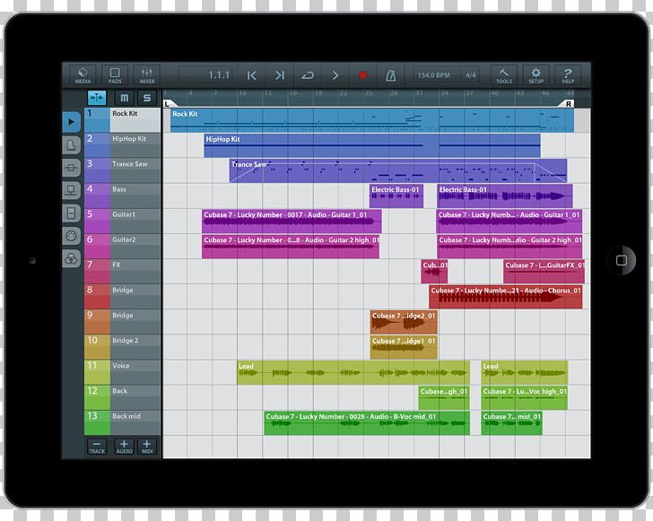 IPad 2 Steinberg Cubase Virtual Studio Technology Digital Audio Workstation PNG, Clipart, Apple, Computer, Computer Program, Digital Audio Workstation, Electronic Device Free PNG Download
