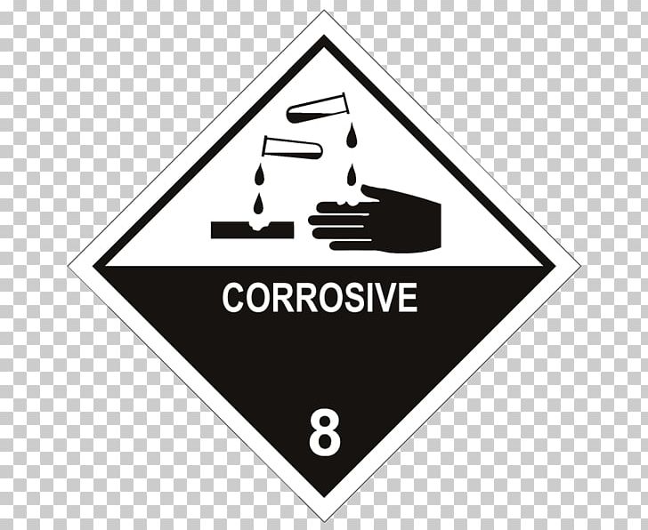 Paper HAZMAT Class 8 Corrosive Substances Dangerous Goods Label PNG, Clipart, Adhesive, Adhesive Label, Angle, Area, Brand Free PNG Download