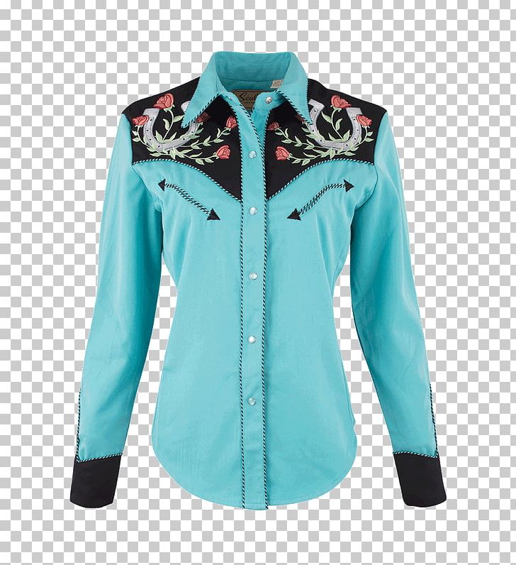 Blouse Snap Fastener T-shirt Western Wear PNG, Clipart, Aqua, Blouse, Blue, Button, Clothing Free PNG Download