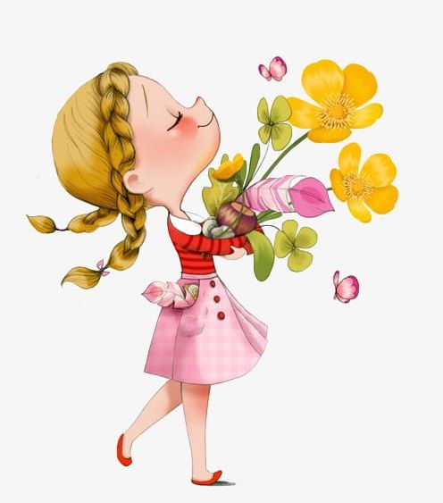 Little Girl Holding Flowers PNG, Clipart, Bouquet, Flowers Clipart, Girl, Girl Clipart, Hand Free PNG Download