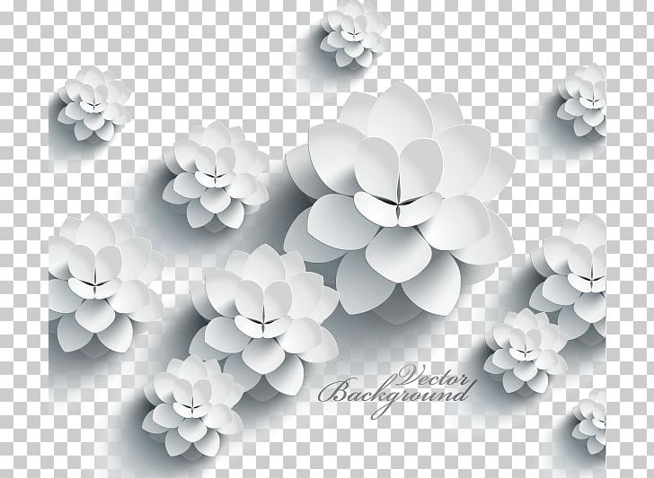 Paper Three-dimensional Space Mural PNG, Clipart, Art, Black And White, Business Card, Flower, Flowers Free PNG Download