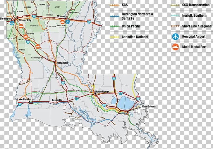 Louisiana Rail Transport Transit Map Union Pacific Railroad PNG, Clipart, Area, Bnsf Railway, Highway, Kansas City Southern, Line Free PNG Download