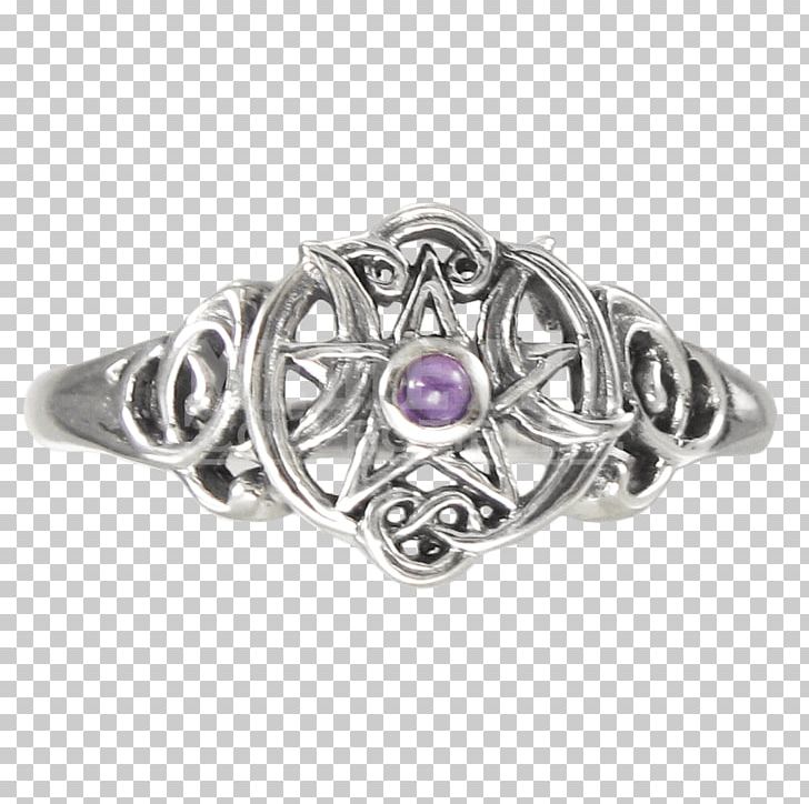 Pentacle Pentagram Wicca Sterling Silver Ring PNG, Clipart, Amethyst, Body Jewelry, Charms Pendants, Diamond, Fashion Accessory Free PNG Download
