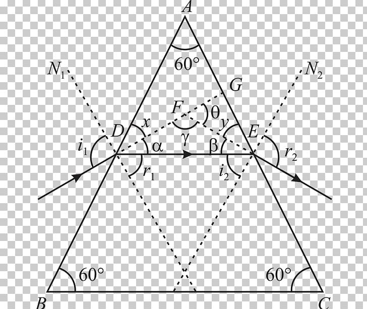 Light Prism Ray Triangle Refraction PNG, Clipart, Angle, Area, Black And White, Circle, Diagram Free PNG Download