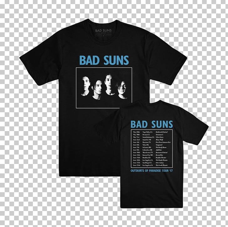 T-shirt Bad Suns Outskirts Of Paradise Heartbreaker Clothing PNG, Clipart, Active Shirt, Angle, Bad Suns, Black, Brand Free PNG Download