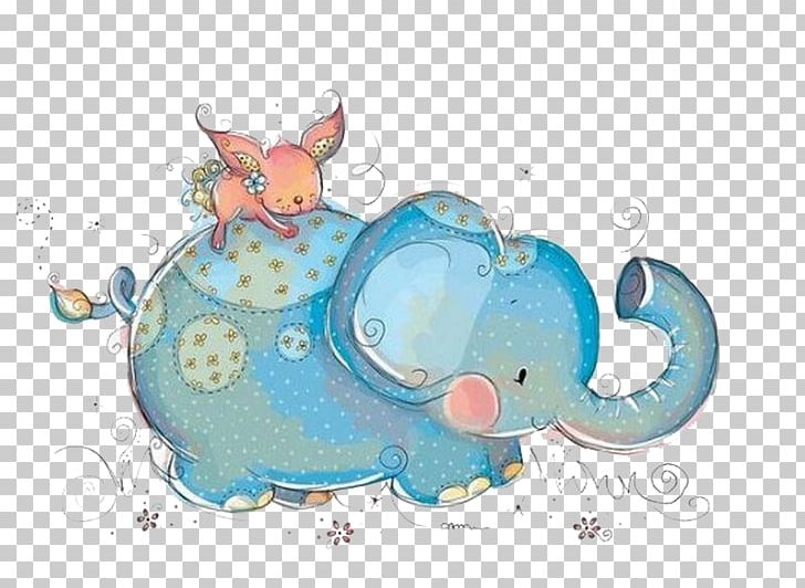 Illustrator Drawing Illustration PNG, Clipart, Animals, Art, Artist, Baby Elephant, Blue Free PNG Download