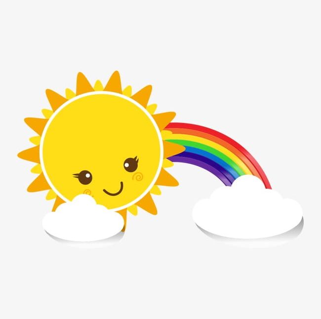 Cute Sun PNG, Clipart, Clouds, Cute Clipart, Cute Clipart, Lovely, Rainbow Free PNG Download
