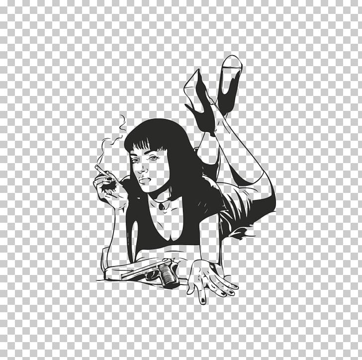 Mia Wallace Jules Winnfield Film Art Photography PNG, Clipart, Arm, Black, Black And White, Cartoon, Carving Patterns Free PNG Download
